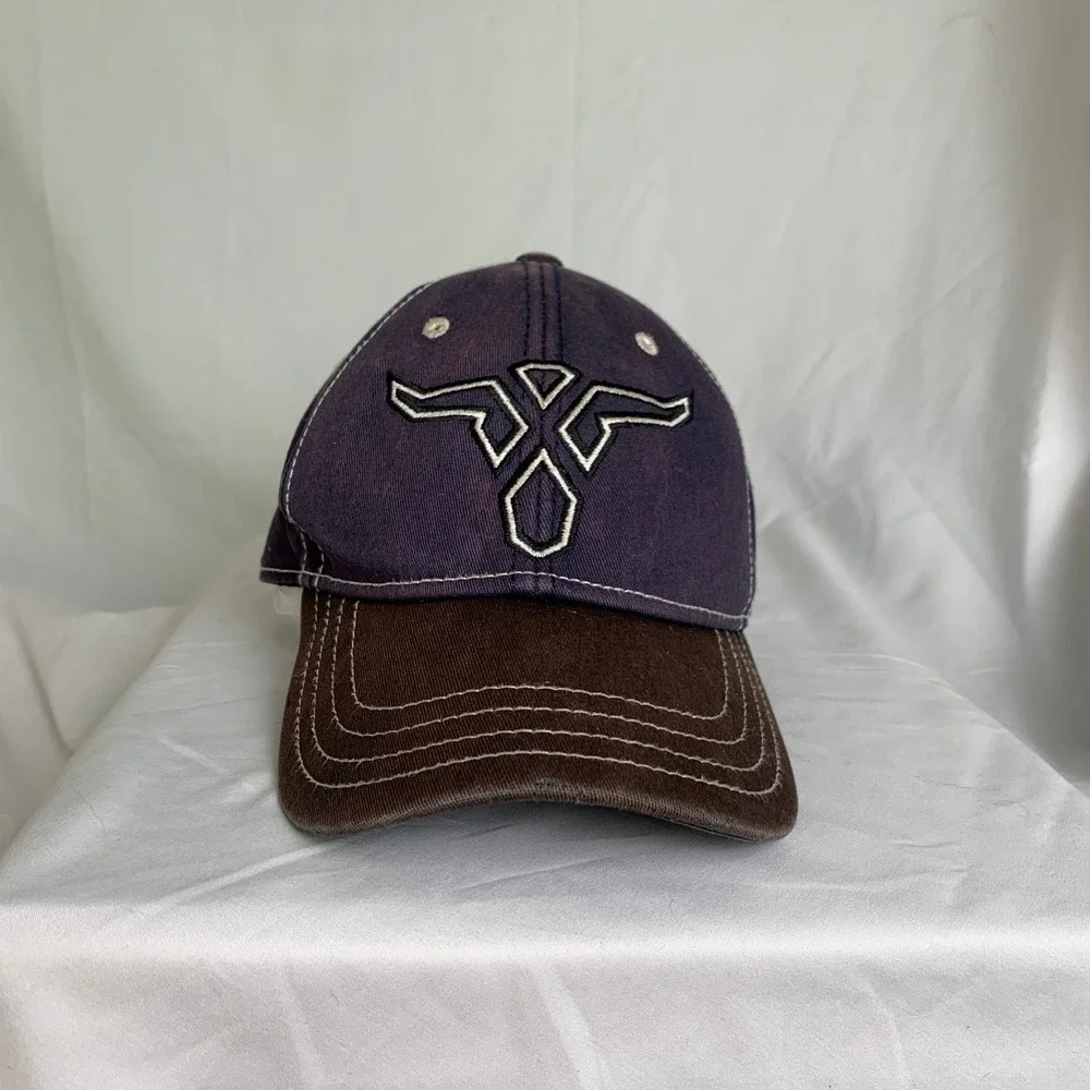 Wrangler 20X Hat Boys Youth Blue Brown Fitted Cotton Spandex Baseball Cap Flaw